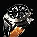 YouYouPifa Business Style Black Band Watch Leather Strap Men's Quartz Wrist Watch (White/Black Dial)