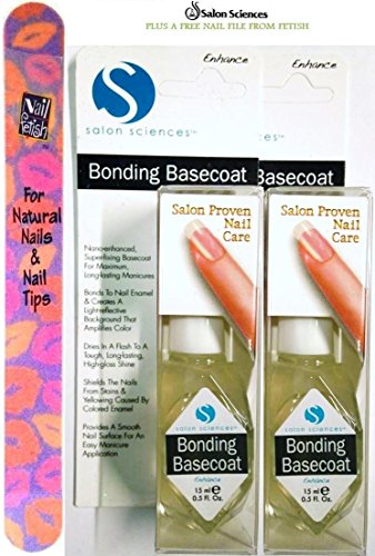 BY Salon Sciences Bonding Basecoat (PACK OF 2) Plus a Free Nail File From fetish for Natural Nails And Nail Tips BY Salon Sciences Bonding Basecoat (PACK OF 2) Plus a Free Nail File From fetish for Natural Nails And Nail Tips