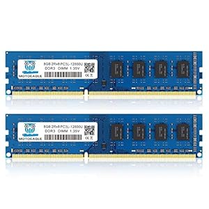 motoeagle DDR3/DDR3L 1600 MHz UDIMM RAM 16 GB Kit (8 GBx2) PC3/PC3L 12800U 8 GB 1.35 V/1.5 V 240-pins Niet-ECC…