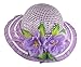 Butterfly Twinkles Girls Tea Party Hats Dress Up Play Set For 2 with Sun Hats Gloves Hand Sequined Fans - Pink, Purple