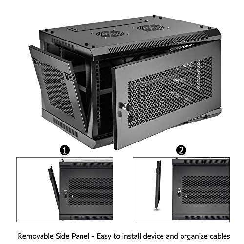 Z ZTDM Server 19 Inch Rack 9U Enclosure, Date Network Lockable Secure Cabinet with Shelf and Two Cooling Fans Fully Assembled Vented Door