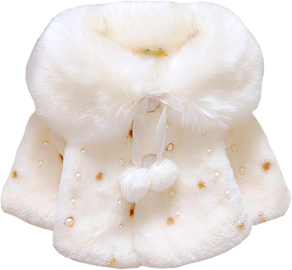 UAZNegozio Faux Fur Coat Newborn Infant Baby Girl Jacket Cape Cloak Poncho 0-3 Years
