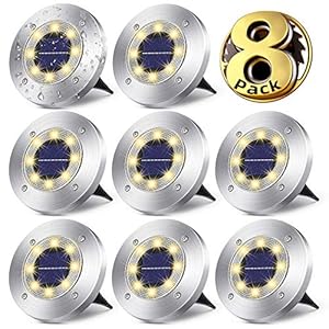 Parboom Zonne-grondverlichting, 8 Pack tuinverlichting opgewaardeerd zonne-verlichting outdoor tuin IPX7 waterdichte…