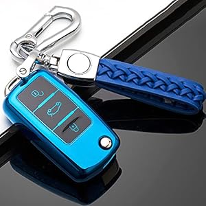 SDLWDQX TPU Autosleutel Case Shell, Fit Voor VW Golf Bora Jetta POLO GOLF Passat, Fit Voor Skoda Octavia A5 Fabia, Fit…