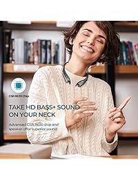 Mpow Cheetah Auriculares Bluetooth IPX5 Impermeables y 8 horas de tiempo de reproducción, V4.1 aptX inalámbricos deportivos, Behind-Ear Running Auriculares con micrófono de cancelación de ruido