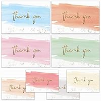 Hibery Set of 80 Thank You Cards Notes, Thank You Cards with Envelopes Watercolor Flower Wedding Thank You Cards Bulk for Baby Shower, Teacher, Holiday, Blank On the Inside