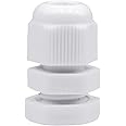 Lantee PG 7 Cable Gland - 20 Pieces White Plastic Nylon Waterproof Wire Glands Connector Fitting