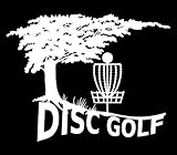 Nature Tree Disc Golf Decal with Mach 3 type Basket Detail - White