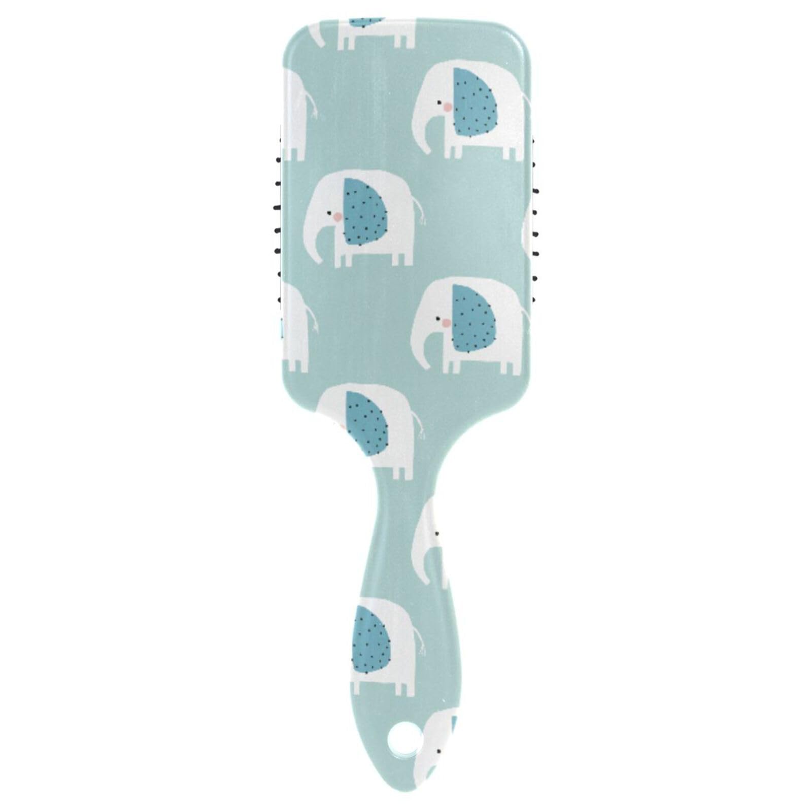 Massage Hairbrush Comb for Men Women and Kids,Seamless Pattern with Cute Elephant Hair Brush style for long,Thick,Curly,Wavy,Dry and Damaged Hair