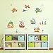 DECOWALL DAT-1506 Animal Ships and 3 Biplanes Kids Wall Stickers Wall Decals Peel and Stick Removable Wall Stickers for Kids Nursery Bedroom Living Room décor