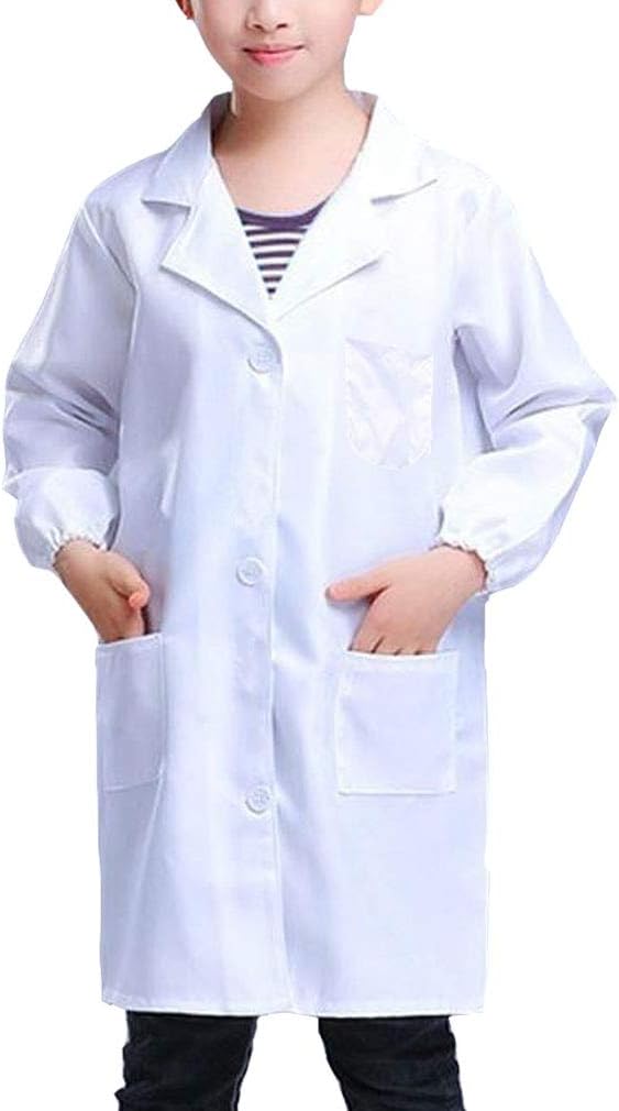 Kids Lab Coat Toddler Doctor Costume for Halloween Scrub Dress Up Career Day Party and Scientists Role Play