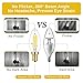 Hizashi 90+ CRI E12 40W Equivalent 5000K Fully Dimmable E12 LED Bulb, 450 Lumen Broad Dimming B10 LED Candelabra Filament Bulbs, Daylight, No Strobe, Vibrant Color, UL Listed - 12 Pack