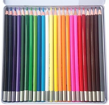 Bayam Watercolor Pencil / Colored Pencils/ Coloring Pencil Set /Metal Box/ Assorted Colors Best Art Coloring/ Painting/ Sketching for Kids/ Teens/ Adult S (24 colors)