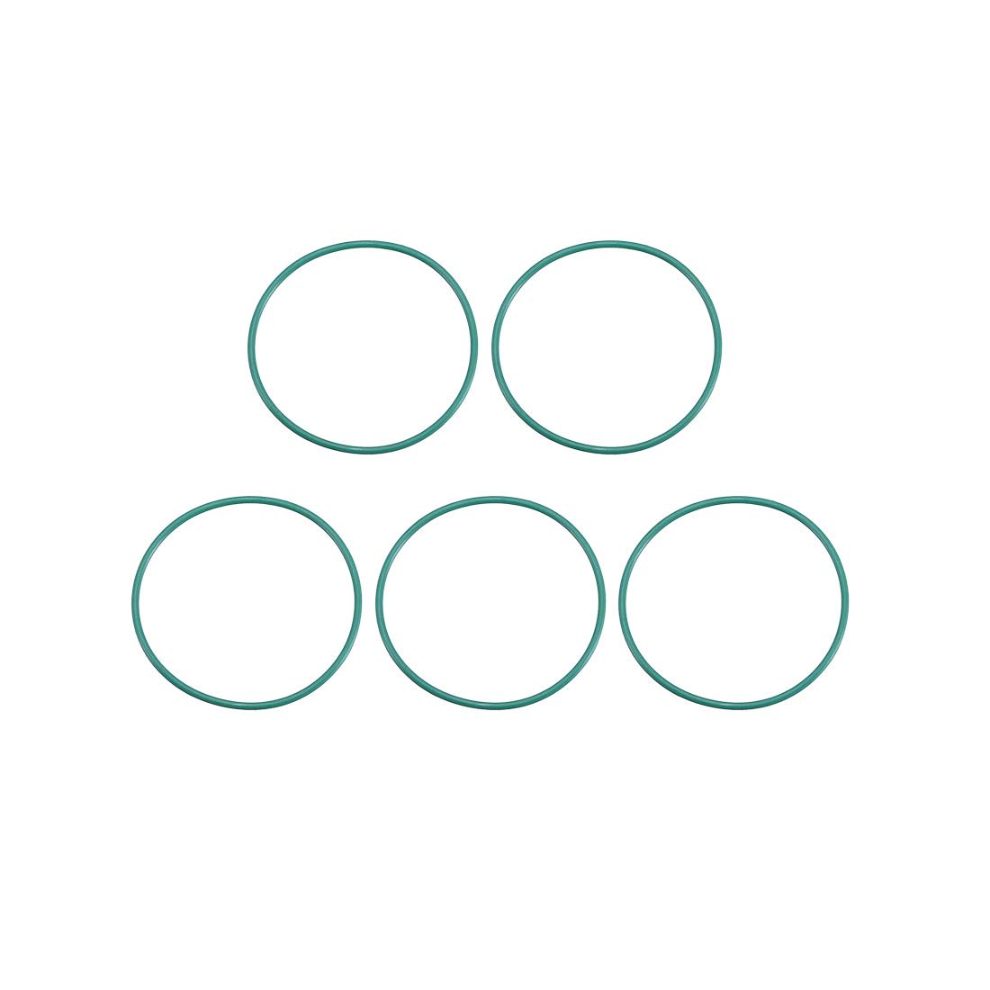 sourcing map Fluorine Rubber O-Rings, 30mm OD 28mm ID 1mm Width FKM Seal Gasket for Machinery Plumbing, Green, Pack of 5