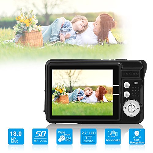 HD Mini Digital Camera with 2.7 Inch TFT LCD Display,Point and Shoot Digital Video Recorder Cameras-Sports,Travel,Holiday,Birthday Present