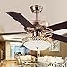 RainierLight Ceiling Fan Lamp 52 Inch 5 Wood Blades LED Dimmable Light(Yellow,Warm,White Light) Remote Control for Indoor/Bedroom/Living Room Mute Energy Saving Fan Home Decoration