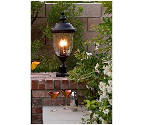 Maxim 40426WGOB Carriage House VX 1-Light Outdoor Pole/Post Lan, Oriental Bronze Finish, Water Glass Glass, MB Incandescent Incandescent Bulb , 13W Max., Dry Safety Rating, 2700K Color Temp, Glass Shade Material, 8100 Rated Lumens