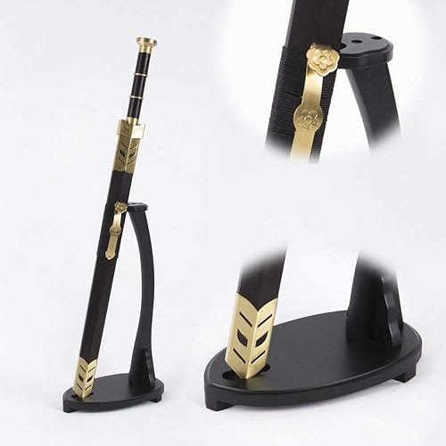Support Vertical Pour Katana GOONSDS – Porte-épée Samouraï Forme Cygne, Bois Noir, Taille 18x9x23 Cm, Idéal Pour Wakizashi Ou Épées Médiévales