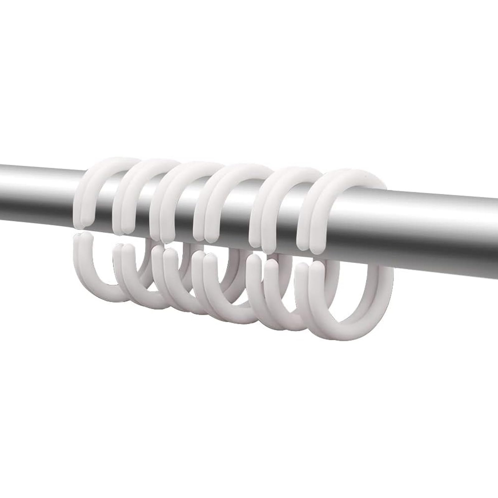 Photo 1 of Careyoungs Plastic Shower Curtain Hooks White Curtain C Rings for Bathroom Shower Rod Window Curtains Hook Hanger