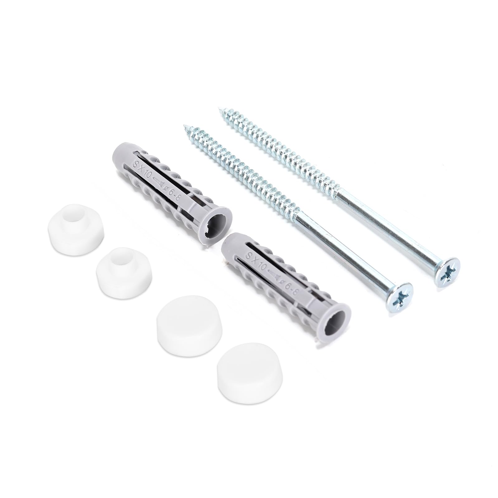 Ruimou 1 Sets Universal Toilet Seat Bolt Nuts(M5x100mm),Toilet Seat Fastener,with White Plastic Washers, For Repair Fixings Fitting Screws