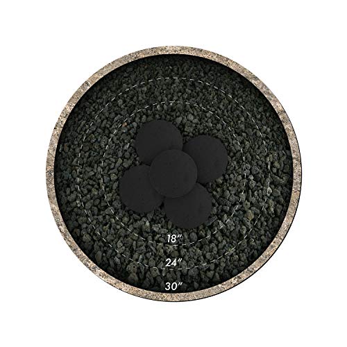 Hollow Ceramic Fire Balls | Set of 5 | Modern Accessory for Indoor and Outdoor Fire Pits or Fireplaces - Brushed Concrete Look | Midnight Black, 6 Inch - Thumbnail 2