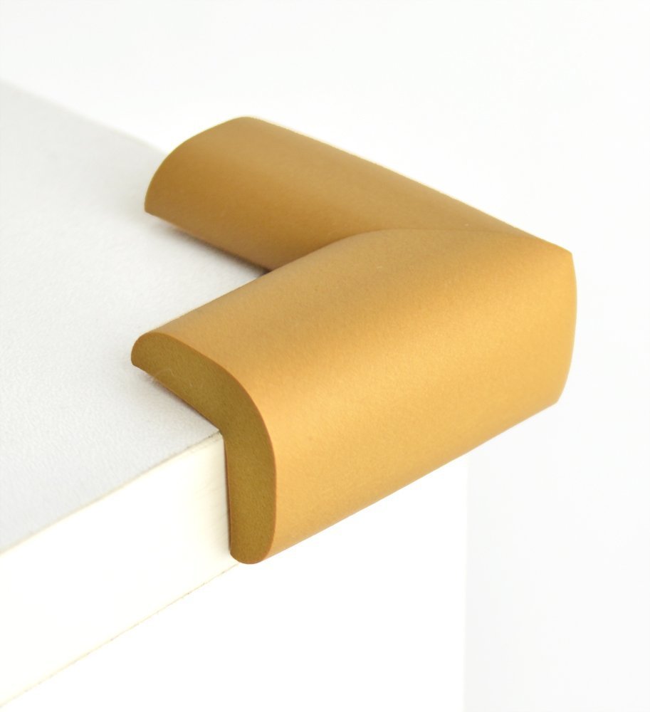 FiveSeasonStuff Table Corner Protectors for Kids | Baby Proofing and Child Safety with Peace of Mind | (Ginger) 12pcs Foam Guard Kit (Standard L-Shape (Thickness: 5-8mm)
