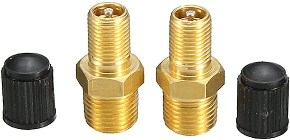 Jadeshay Tank Valve, 2 Pcs 1/4" NPT MPT Nickel Plated Brass Air Compressor Tank Fill Valve Performance Tool Inflator Adapter Connector 200 PSI to 300 PSI
