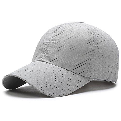 XARAZA Breathable Mesh Baseball Cap Tennis Hat for Women and Men (Light Grey)