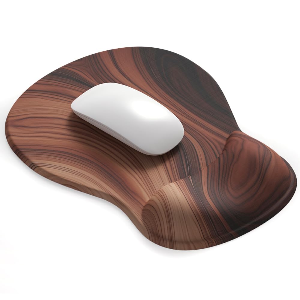 Photo 1 of ErgoComfort Gel Wrist Rest Mouse Pad-Ergonomic Office Mousepad with Wrist Support-Non-Slip, Design Desk Accessories Mat for Home&Game Decor (08Walnut Grain)
