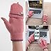 Unisex Women's & Men's USB Heated Gloves Mitten Winter Hands Warm Laptop Gloves,Yinuoday Full & Half Heated Fingerless Heating Knitting Hands Warmer Washable Design (Women Rose)
