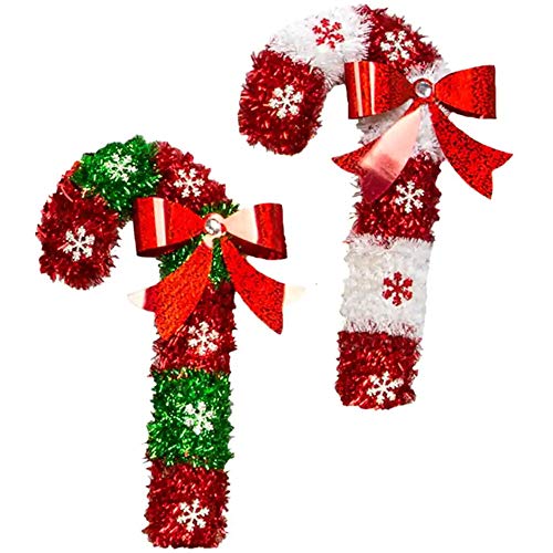 Christmas Decorations Tinsel (Tinsel Candy Cane, 2): Amazon.co.uk ...