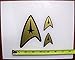 Star Trek Starfleet Federation - Command Com Badge Set of 3 HQ 2 Color Gold Metallic on High Gloss Black Vinyl Sticker Decal!
