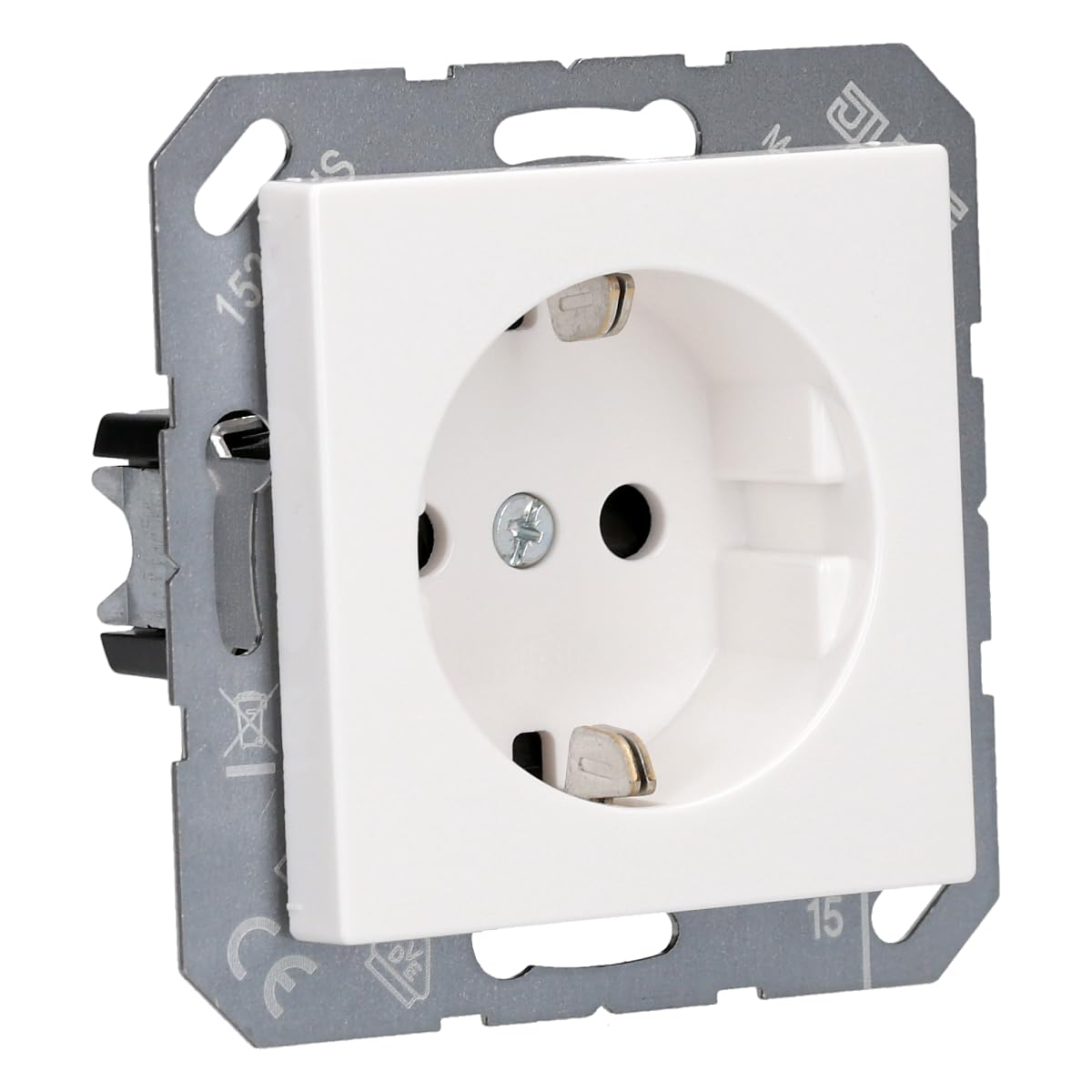 Jung SCHUKO socket 16 A 250 V, with touch protection Series Pack of 1), white, A 1520 KI WW