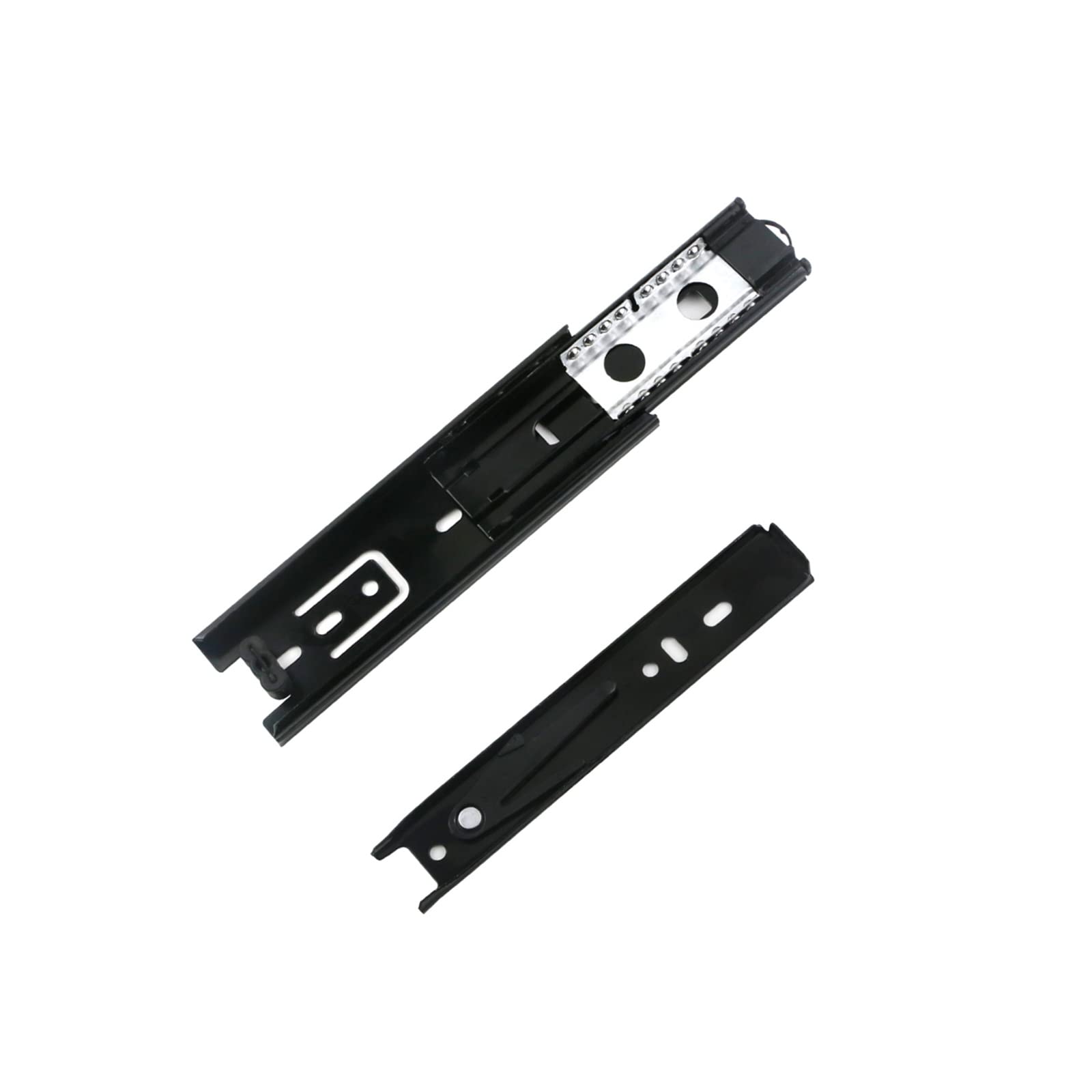 MACHSWON 1 Pair Drawer Slides 45mm Wide Ball Slide 200mm 3-Section Stroke 200mm Cabinet Wardrobe Rails 8 Inch Black