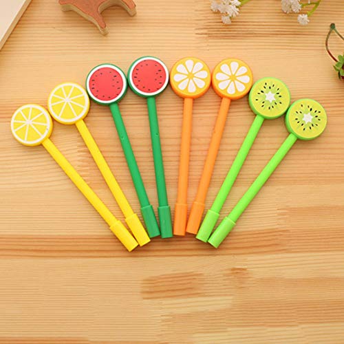 Compact Size Cute Fruit Lollipop Gel Pens Kawaii Student Stationery Pen Office Supplies School Writing Signature Plastic Pens - Green Kiwifruit - Thumbnail 5