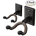 String Swing Guitar Hanger - Holder for Electric Acoustic and Bass Guitars - Stand Accessories Home or Studio Wall - Musical Instruments Safe Without Hard Cases - Black Heavy Duty Steel BCC11K 2-Pack
