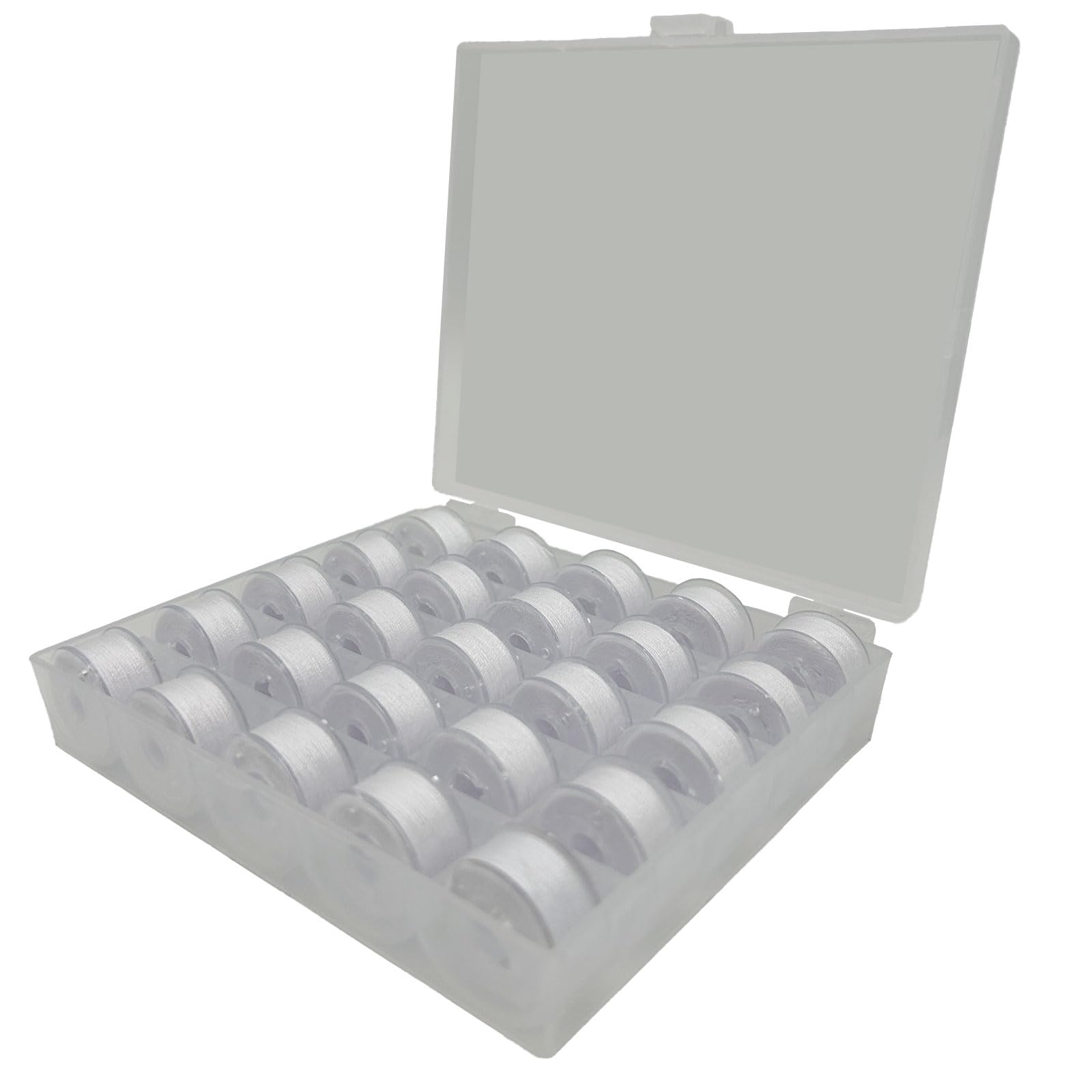 25 pcs Bobbins for Sewing Machine, Pre-Wound Bobbins with Bobbin Case, Sewing Machine Accessories for Brother/Janome/Babylock/Elna/Singer/Kenmore