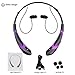 Bluetooth Headset,Osten Design 760 Universal Wireless Bluetooth Earphone 4.0 Music Stereo Earbuds Vibration Neckband Sports Hands-free Headphone for Phone Call for iPhone iPad Samsung (Black-purple)
