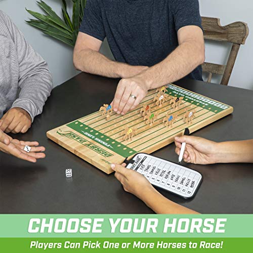 GoSports Derby Dash Horse Race Game Set Tabletop Horse Racing with 2