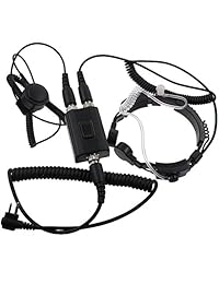 Tenq Profesional Tactique Policía Militar FBI Micrófono de garganta flexible Micrófono secreto Acústico Auricular Auricular Auricular para Radio de 2 pines Motorola CP040 CP200 XTNi DTR VL50