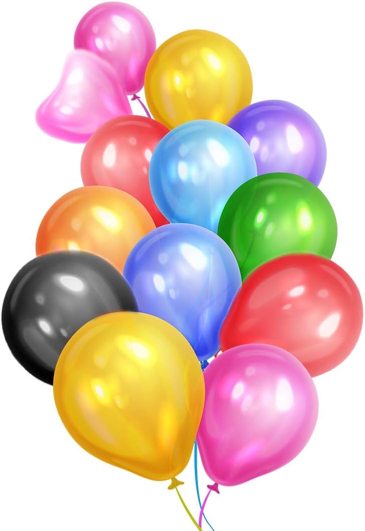Eightnight 98pcs 16 Colors 12 inches Premium Round Strong and Thick Latex Balloons for Birthday Wedding Party Event decorations partner, water battle fighting game
