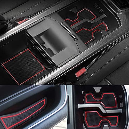 LITTOU For Renault Koleos 2017 2018 Car Cushion Non-slip Gate Slot Pad Cup Mat Car Interior Door Slot Pad Automotive Decoration (15pcs/set) (red)