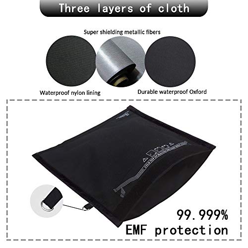 Signal Blocking, Anti-Tracking, Anti-Spying,EMF Single Blocking Bag, Radiation Protection for Cell Phones, Key Fobs and Credit Cards,Faraday Key Fob Bag, Anti-Hacking Security Bag (L:13.8IN X 17.7IN) - Thumbnail 3