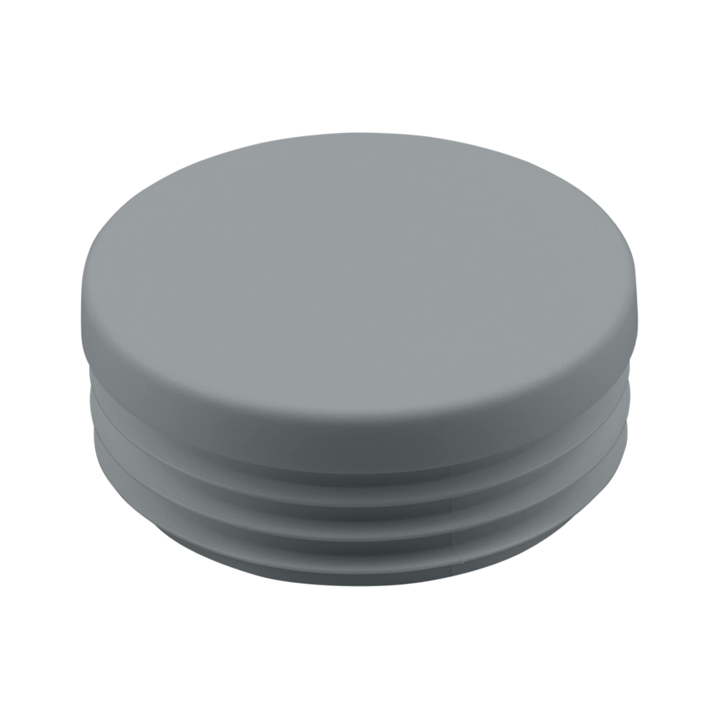 FUX® 10 pieces round plastic end caps, 10mm - 120mm, tube inserts, chair leg floor protectors, furniture feet, rubber stoppers, furniture pads (outside-Ø: 60mm, wall thickness: 1-3mm, grey)