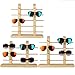 Solid Wood Glass Display Holder Sunglass Display Holder Wood Glass Display Rack Double Linen Glass Showcase (5-Layer)