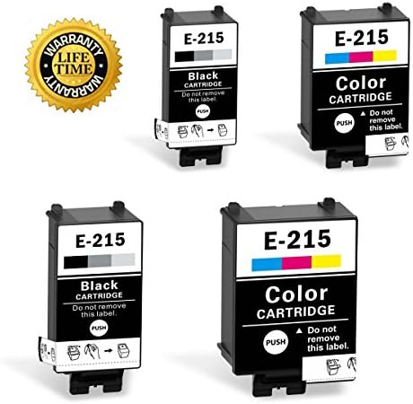 215 Ink Cartridges Compatible for WF-100 Printer (2 Black, 2 Tri-Color, Pigment, 4-Pack)