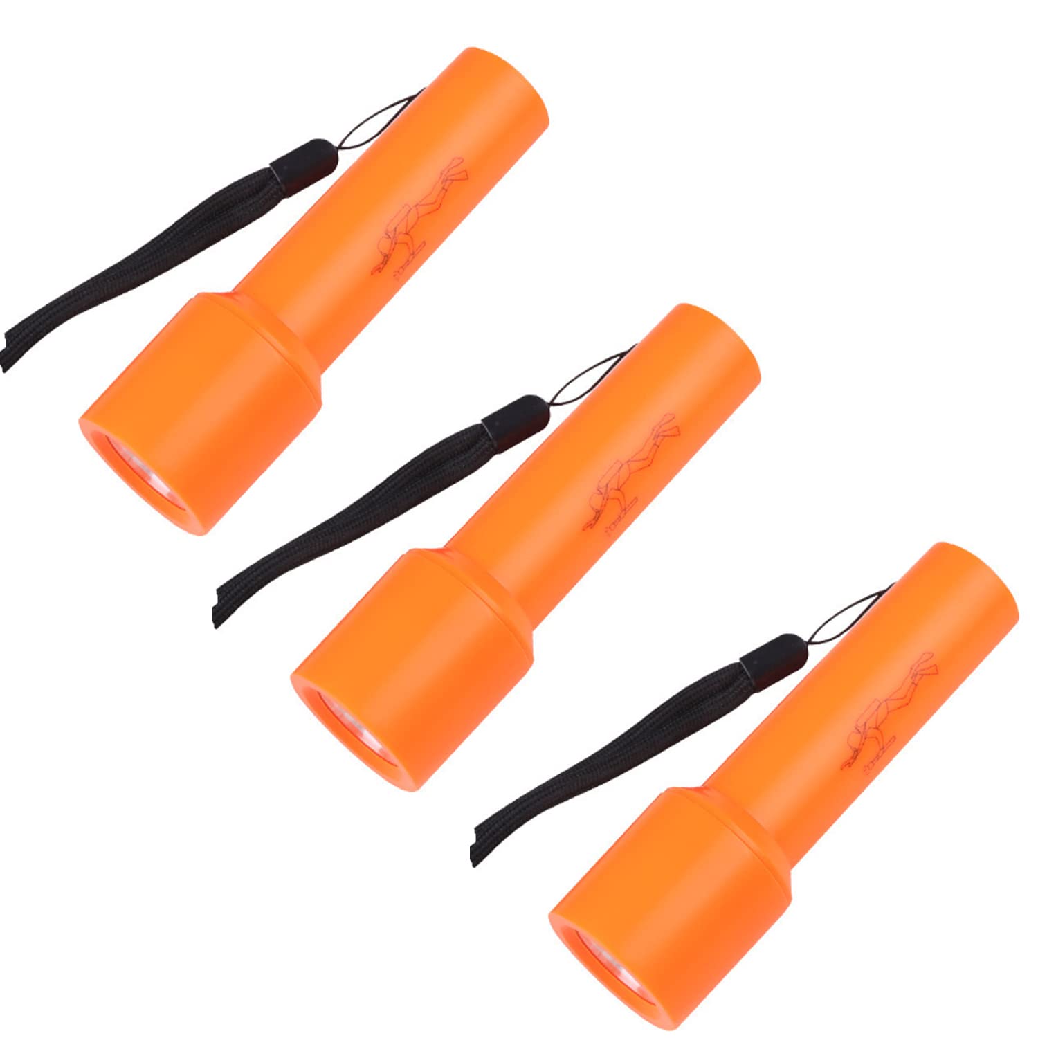 Portable LED Diving Flashlight Torch IPX8 Waterproof 200M Range 10M Underwater Diving Fishing Camping Scuba Lante (3 Pack)