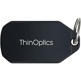ThinOptics Keychain Rectangular Eyeglass Cases, Black, 44mm