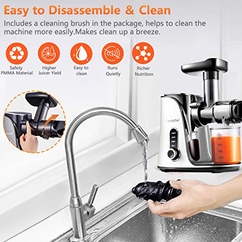 Estrattore Frutta E Verdura AMZCHEF Con Bocca 80 Mm E Doppia Velocità – Tritatutto Elettrico Professionale Grigio