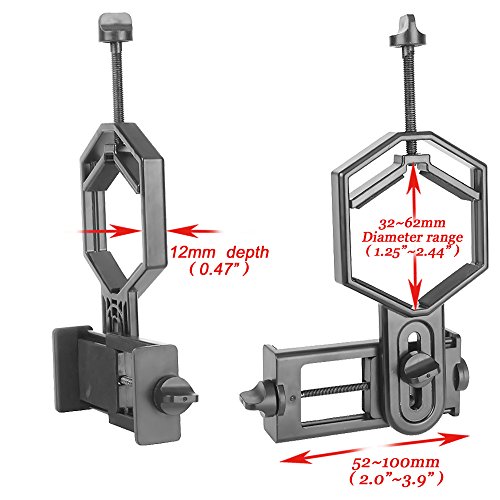 LANDOVE Smartphone Adapter Mount for Spotting Scope Telescope Microscope Binocular Monocular - Adapter for Eyepiece Diameter 32mm to 62mm - for Phone Sony Samsung Moto Note Etc(Big Type)